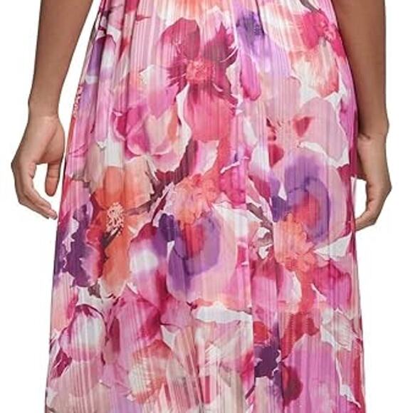 NWT Jessica Howard Women's Hi Lo Midi Short Sleeve Chiffon Lurex Size 6 - Picture 3 of 12